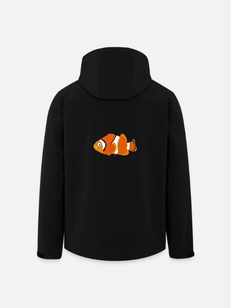 Cute Funny Cute Fish Comic Drawing T-Shirt - Men’s Recycled Softshell Jacket by Stanley/Stella - black