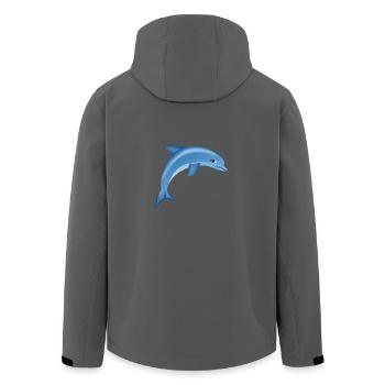 Niedlich Lustig Süß Delfin Comic Zeichnung T-Shirt - Recycelte Männer Softshell-Jacke von Stanley/Stella - Schwarz - Hinten - AI Model Male 185 light (185cm)