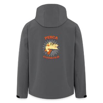 Latin Perch Angler Gift - Men’s Recycled Softshell Jacket by Stanley/Stella - black - Back - AI Model Male 185 light (185cm)