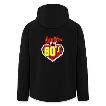 Liebe die 80er Jahre - Recycelte Männer Softshell-Jacke von Stanley/Stella - Schwarz - Hinten - AI Model Male 185 light (185cm)