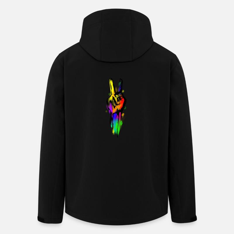 Signe de la paix mondiale - Veste softshell homme en polyester recyclé Stanley/Stella - noir
