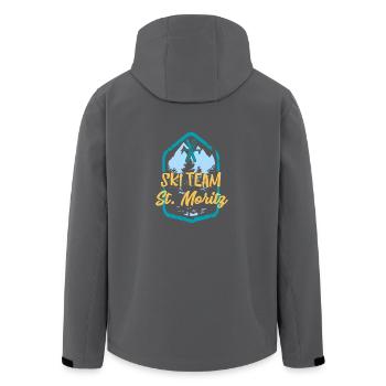Skiteam St. Moritz Ski Team Geschenk - Recycelte Männer Softshell-Jacke von Stanley/Stella - Schwarz - Hinten - AI Model Male 185 light (185cm)