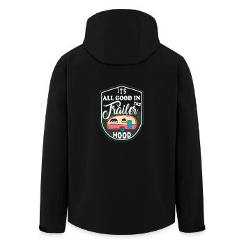 Tout bien sur le camping - Veste softshell homme en polyester recyclé Stanley/Stella - noir - Dos - AI Model Male 185 light (185cm)