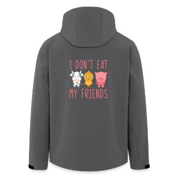 I Dont Eat My Friends Vegan Vegetarian - Recycelte Männer Softshell-Jacke von Stanley/Stella - Schwarz - Hinten - AI Model Male 185 light (185cm)