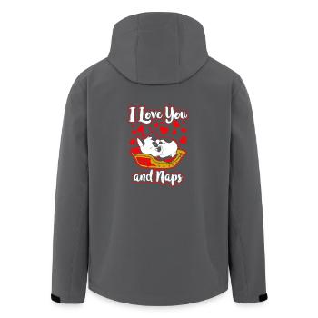 Ich liebe dich Hund Valentinstag Geschenk Liebe Pa - Recycelte Männer Softshell-Jacke von Stanley/Stella - Schwarz - Hinten - AI Model Male 185 light (185cm)
