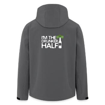 Funny St.Patrick's Day TShirt I'm the Drunker Half - Men’s Recycled Softshell Jacket by Stanley/Stella - black - Back - AI Model Male 185 light (185cm)