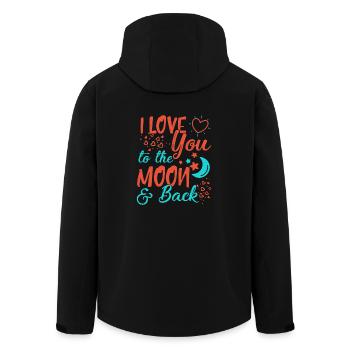 Ich liebe dich zum Mond und zurück - Recycelte Männer Softshell-Jacke von Stanley/Stella - Schwarz - Hinten - AI Model Male 185 light (185cm)