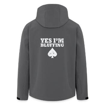 I'm Bluffing Poker Shirt - Men’s Recycled Softshell Jacket by Stanley/Stella - black - Back - AI Model Male 185 light (185cm)