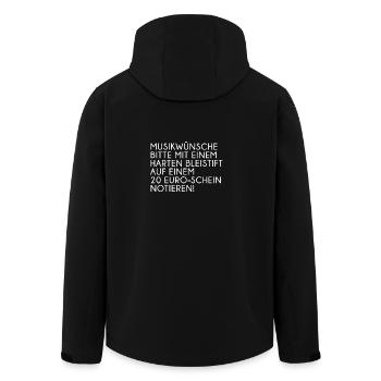 DJ Shirt Musikwünsche harter Bleistifft - Recycelte Männer Softshell-Jacke von Stanley/Stella - Schwarz - Hinten - AI Model Male 185 light (185cm)