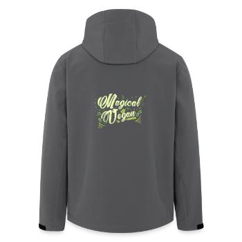 Vegan magique - végétalien magique - les droits des animaux - Veste softshell homme en polyester recyclé Stanley/Stella - charbon - Dos - AI Model Male 185 light (185cm)