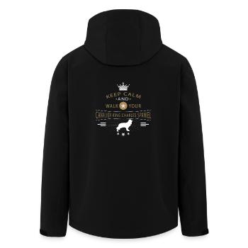 Cavalier King Charles Spaniel Shirt - Recycelte Männer Softshell-Jacke von Stanley/Stella - Schwarz - Hinten - AI Model Male 185 light (185cm)