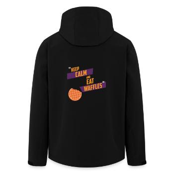 KEEP CALM AND EAT WAFFLES - Recycelte Männer Softshell-Jacke von Stanley/Stella - Schwarz - Hinten - AI Model Male 185 light (185cm)