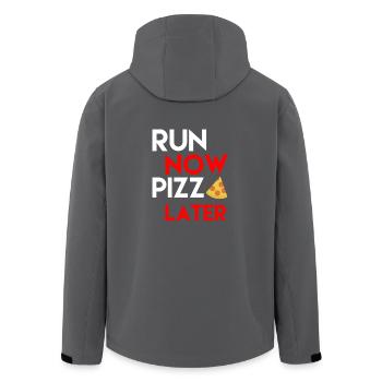 cadeau chemise drôle Pizza pour les coureurs + athlètes - Veste softshell homme en polyester recyclé Stanley/Stella - charbon - Dos - AI Model Male 185 light (185cm)