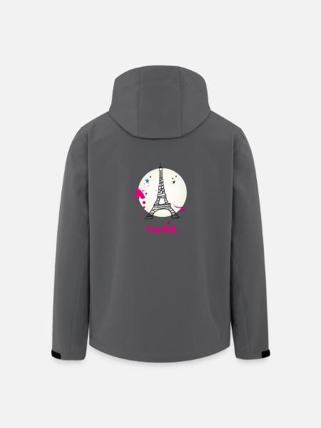 Pariisi Eiffel-torni sepustus rakkaus Fasion matkan turisti - Miesten softshell-takki kierrätetystä polyesteristä Stanley/Stellalta - musta
