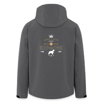 Welsh Springer Spaniel Shirt - Recycelte Männer Softshell-Jacke von Stanley/Stella - Anthrazit - Hinten - AI Model Male 185 light (185cm)