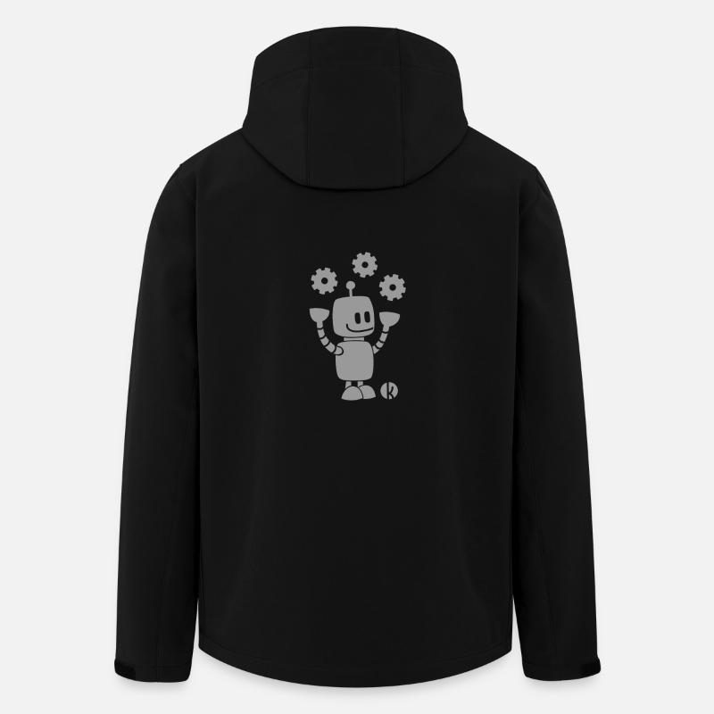 Robot drôle - Gears - ingénierie Geschenky - Veste softshell homme en polyester recyclé Stanley/Stella - noir