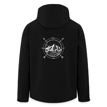 Kompass Geschenk Himmelsrichtungen Berge Wandern - Recycelte Männer Softshell-Jacke von Stanley/Stella - Schwarz - Hinten - AI Model Male 185 light (185cm)