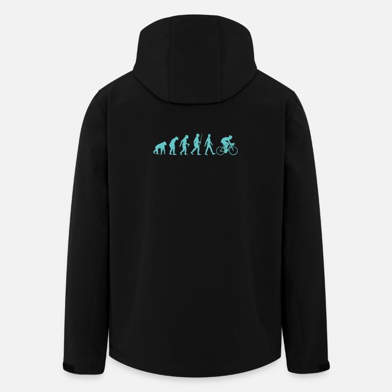 Evolution - VTT - Humour - Cadeau - Fun - Veste softshell homme en polyester recyclé Stanley/Stella - noir