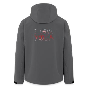 J'aime le yoga Namaste cadeau Yoga Shanti coeur - Veste softshell homme en polyester recyclé Stanley/Stella - noir - Dos - AI Model Male 185 light (185cm)