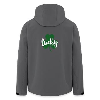 Lucky Glitter Clover St. Patricks Day Funny - Men’s Recycled Softshell Jacket by Stanley/Stella - black - Back - AI Model Male 185 light (185cm)