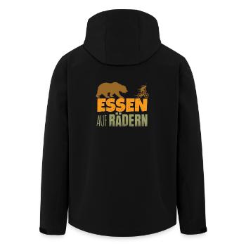 Essen auf Rädern - Recycelte Männer Softshell-Jacke von Stanley/Stella - Schwarz - Hinten - AI Model Male 185 light (185cm)
