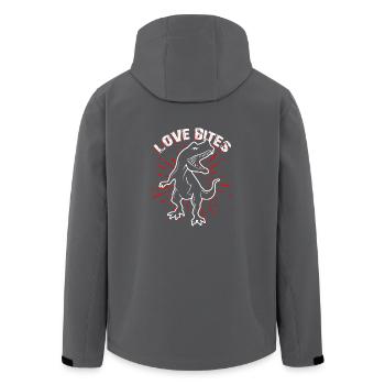 Shop Love Bites Cute Dinosaur Design - Recycelte Männer Softshell-Jacke von Stanley/Stella - Schwarz - Hinten - AI Model Male 185 light (185cm)