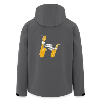 Personificated Bariton Saxophone. - Recycelte Männer Softshell-Jacke von Stanley/Stella - Schwarz - Hinten - AI Model Male 185 light (185cm)