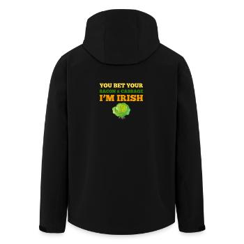 You Bet Your Bacon & Cabbage I'm Irish St Patricks - Men’s Recycled Softshell Jacket by Stanley/Stella - black - Back - AI Model Male 185 light (185cm)
