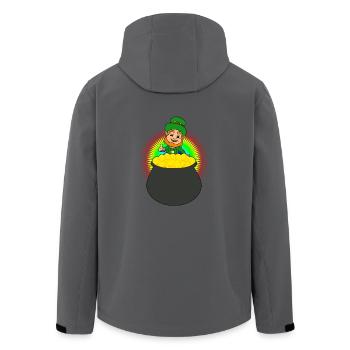 Leprechaun Pot Of Gold St Patricks Day Lucky - Men’s Recycled Softshell Jacket by Stanley/Stella - black - Back - AI Model Male 185 light (185cm)