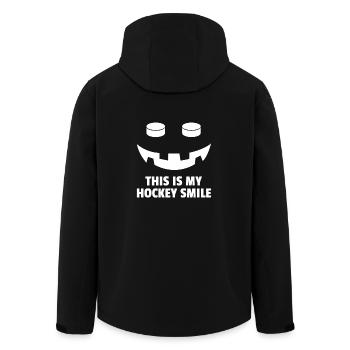 Hockey face hockey player hockey gift - Men’s Recycled Softshell Jacket by Stanley/Stella - black - Back - AI Model Male 185 light (185cm)