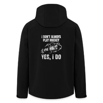 Hockey hockey player Ice hockey gift sayings - Men’s Recycled Softshell Jacket by Stanley/Stella - black - Back - AI Model Male 185 light (185cm)