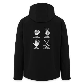 Hockey hockey player ice hockey gift - Men’s Recycled Softshell Jacket by Stanley/Stella - black - Back - AI Model Male 185 light (185cm)