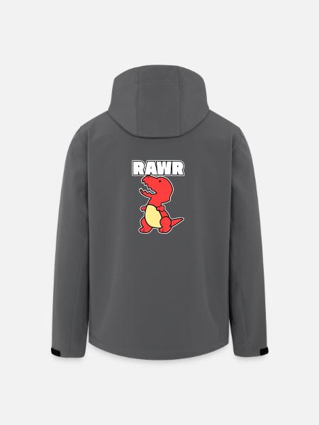 Dinosaur Dino Rawr gift vintage animal red - Men’s Recycled Softshell Jacket by Stanley/Stella - black