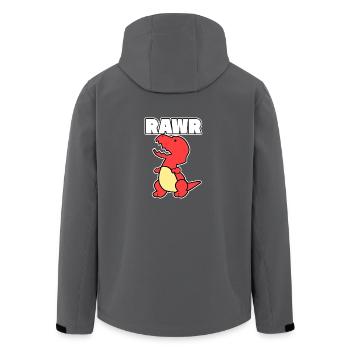 Dinosaur Dino Rawr gift vintage animal red - Men’s Recycled Softshell Jacket by Stanley/Stella - anthracite - Back - AI Model Male 185 light (185cm)