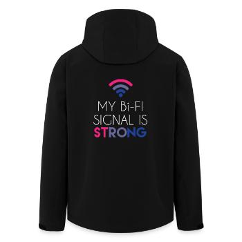 Bi-Fi - Bisexual - Gay Pride - Bi - Gift - Men’s Recycled Softshell Jacket by Stanley/Stella - black - Back - AI Model Male 185 light (185cm)