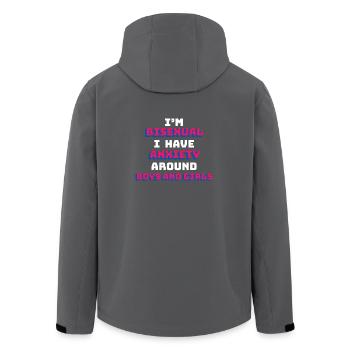 Bisexual Shirt - Bi - Gift - LGBT - Men’s Recycled Softshell Jacket by Stanley/Stella - anthracite - Back - AI Model Male 185 light (185cm)