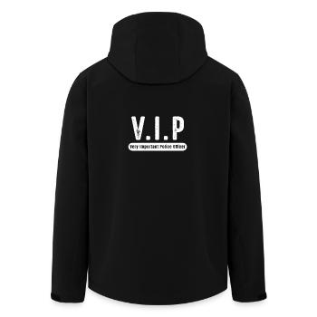 VIP Policeman Gift Policewoman - Men’s Recycled Softshell Jacket by Stanley/Stella - black - Back - AI Model Male 185 light (185cm)