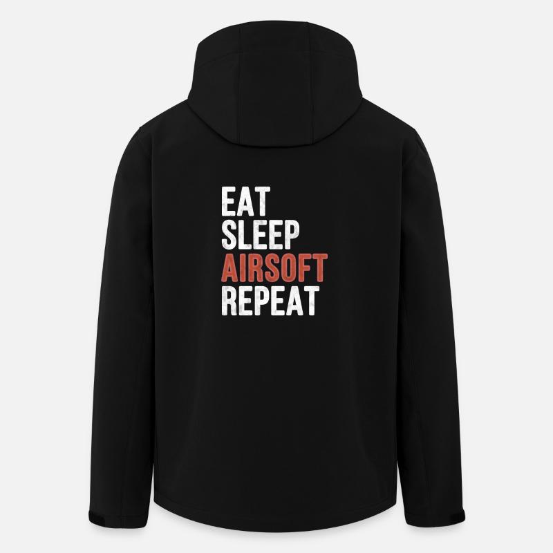 Eat sleep Airsoft Repeat - Funny Gift - Men’s Recycled Softshell Jacket by Stanley/Stella - black