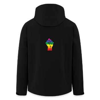 Gay Pride gift for Gays And Lesbians - Men’s Recycled Softshell Jacket by Stanley/Stella - black - Back - AI Model Male 185 light (185cm)