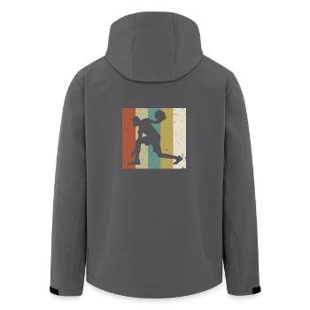 Joueur de basket-ball Basket-ball cadeau Tripple - Veste softshell homme en polyester recyclé Stanley/Stella - noir - Dos - AI Model Male 185 light (185cm)
