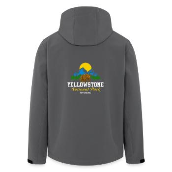Yellowstone Nationalpark Wyoming Bär Natur Sun - Recycelte Männer Softshell-Jacke von Stanley/Stella - Schwarz - Hinten - AI Model Male 185 light (185cm)