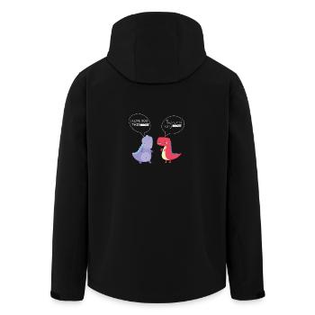 Couples Love Valentine's Day Gift Dino T-Rex - Men’s Recycled Softshell Jacket by Stanley/Stella - black - Back - AI Model Male 185 light (185cm)
