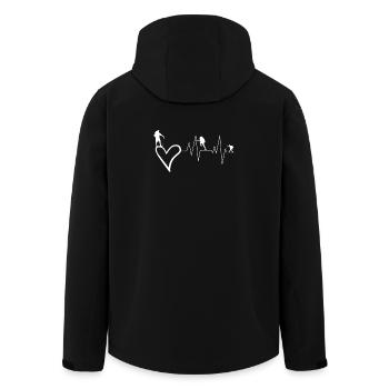 Berge Wandern Hiking Heartbeat Wanderer Geschenk - Recycelte Männer Softshell-Jacke von Stanley/Stella - Schwarz - Hinten - AI Model Male 185 light (185cm)