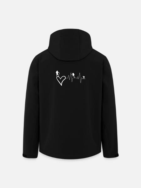 Berge Wandern Hiking Heartbeat Wanderer Geschenk - Recycelte Männer Softshell-Jacke von Stanley/Stella - Schwarz