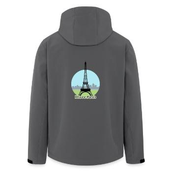 I love Paris - Recycelte Männer Softshell-Jacke von Stanley/Stella - Schwarz - Hinten - AI Model Male 185 light (185cm)
