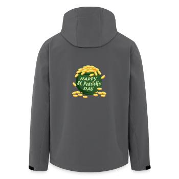 Happy St. Patricks Day - Irish National Holiday - Men’s Recycled Softshell Jacket by Stanley/Stella - black - Back - AI Model Male 185 light (185cm)