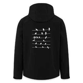 troupeau oiseaux d'oiseaux oiseau amant cadeau - Veste softshell homme en polyester recyclé Stanley/Stella - noir - Dos - AI Model Male 185 light (185cm)