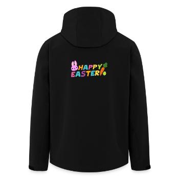 Happy Easter With Egg Carrot & Bunny Pascha - Men’s Recycled Softshell Jacket by Stanley/Stella - black - Back - AI Model Male 185 light (185cm)