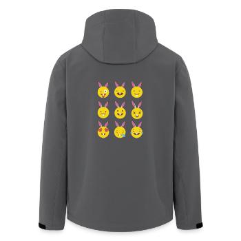 Beaucoup d'Emojis avec des oreilles de lapin de Pâques Funny Pascha - Veste softshell homme en polyester recyclé Stanley/Stella - noir - Dos - AI Model Male 185 light (185cm)