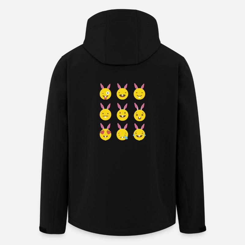 Viele Emojis mit Osterhasenohren Lustiger Pascha - Recycelte Männer Softshell-Jacke von Stanley/Stella - Schwarz